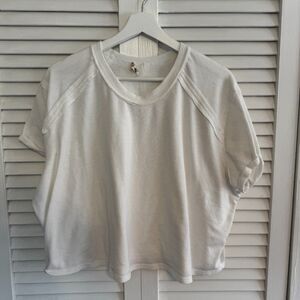 Altar'd State White Crewneck Cropped Tee